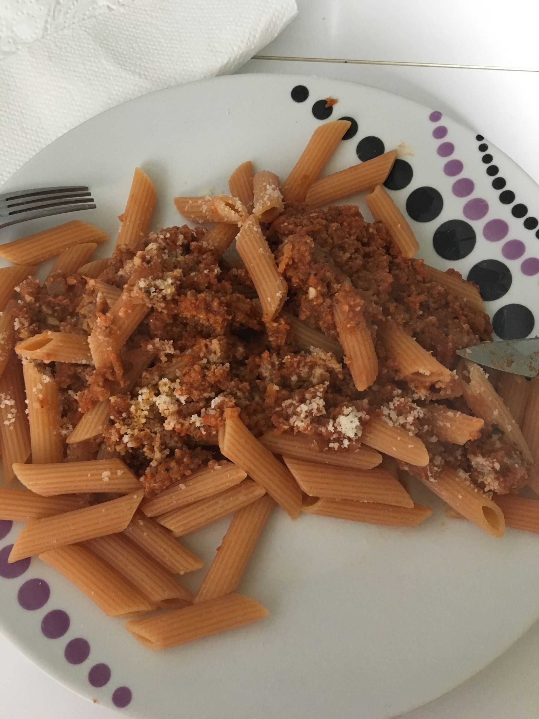 Rode linzen penne